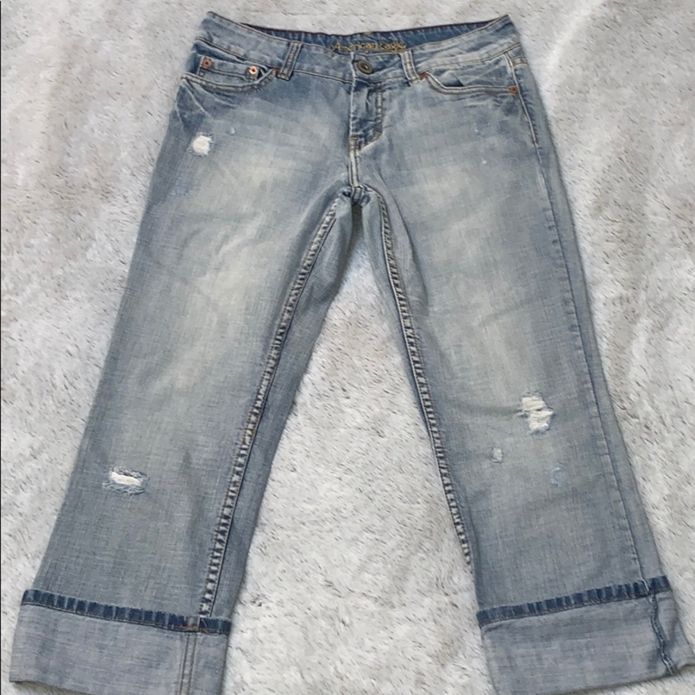 American Eagle crop hipster denim jeans